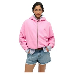 блуза,дамски,блузи,superdry,essential,logo,gd,half,zip,sweatshirt,pink
