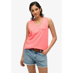 тениска,дамски,тениски,superdry,essential,logo,gd,sleeveless,t,shirt,pink,(fiery,coral)