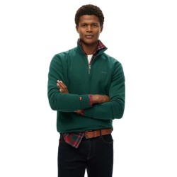 блуза,мъжки,пуловери,superdry,essential,logo,henley,half,zip,sweatshirt,green