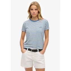тениска,дамски,тениски,superdry,essential,logo,str,fitted,short,sleeve,t,shirt,blue,(wedgewood,blue,stripe)