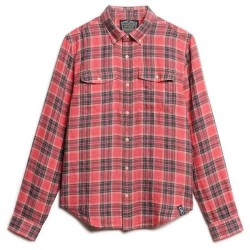 карирана,риза,мъжки,ризи,superdry,merchant,linen,check,long,sleeve,shirt,red,(red,check)