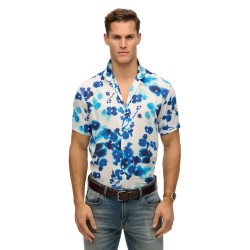 риза,с,къс,ръкав,мъжки,ризи,superdry,print,short,sleeve,shirt,white,(abstract,floral,wedgewood,blue)