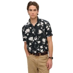 риза,с,къс,ръкав,мъжки,ризи,superdry,print,short,sleeve,shirt,black
