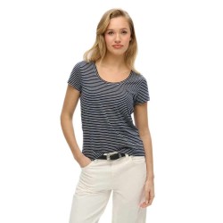 тениска,дамски,тениски,superdry,scoop,neck,short,sleeve,t,shirt,deep,navy,optic,stripe,(blue)