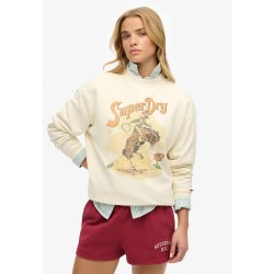 блуза,дамски,блузи,superdry,souvenir,graphic,loose,sweatshirt,cream,(beige)