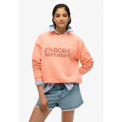 блуза,дамски,блузи,superdry,sport,luxe,loose,sweatshirt,orange,(peach,amber,pink)