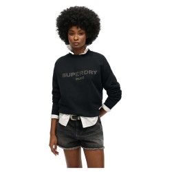 блуза,дамски,блузи,superdry,sport,luxe,loose,sweatshirt,vulcan,black,(black)