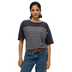 тениска,дамски,тениски,superdry,studios,dropped,shoulder,short,sleeve,t,shirt,navy,optic,stripe,(blue)