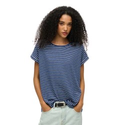 тениска,дамски,тениски,superdry,studios,loose,short,sleeve,t,shirt,navy,optic,stripe,(blue)