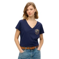 тениска,дамски,тениски,superdry,suika,metallic,relaxed,vee,short,sleeve,t,shirt,blue,(rich,navy)