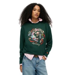 блуза,дамски,блузи,superdry,suika,embroidered,loose,sweatshirt,enamel,green,(green)
