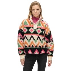 блуза,дамски,блузи,superdry,super,soft,printed,henley,sweatshirt,cream,terry,print,(multicolor)