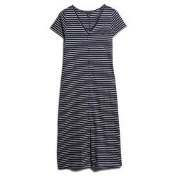 къси,панталони,дамски,поли,и,рокли,superdry,thru,jersey,short,sleeve,midi,dress,blue