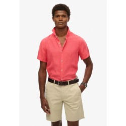 риза,с,къс,ръкав,мъжки,ризи,superdry,vacation,linen,short,sleeve,shirt,hot,coral,(pink)
