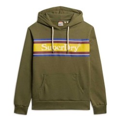 суичър,мъжки,пуловери,superdry,venue,logo,stripe,relaxed,hoodie,green,(khaki,marl)