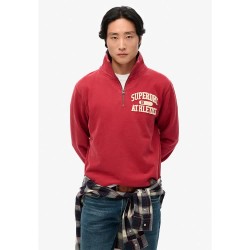 блуза,мъжки,пуловери,superdry,vintage,athletic,half,zip,sweatshirt,red