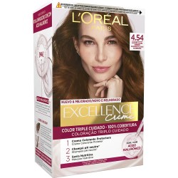 хигиена,коса,l´oreal,paris,excell,permanent,dye,4.54,brown,mahogany,copper,550,clear,(multicolor)