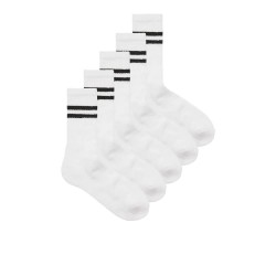 чорапи,мъжки,чорапи,jack,&,jones,regen,tennis,socks,5,pairs,white,(white,black,strip)