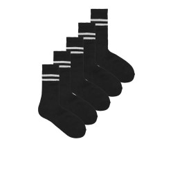 чорапи,мъжки,чорапи,jack,&,jones,regen,tennis,socks,5,pairs,black,(black,white,strip)