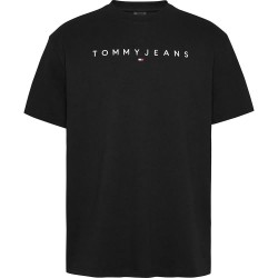 тениска,мъжки,тениски,tommy,jeans,reg,linear,logo,short,sleeve,t,shirt,black