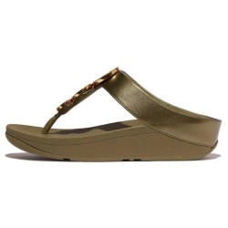 сандали,дамски,сандали,и,чехли,fitflop,halo,bead,circle,metallic,sandals,metallic,camo,green,(green,golden)