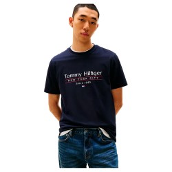 тениска,мъжки,тениски,tommy,hilfiger,center,stack,short,sleeve,t,shirt,blue