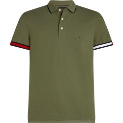 мъжки,блузи,с,яка,tommy,hilfiger,flag,cuff,slim,fit,short,sleeve,polo,battle,green,(green)