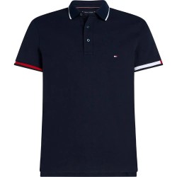 мъжки,блузи,с,яка,tommy,hilfiger,flag,cuff,slim,fit,short,sleeve,polo,desert,sky,(blue)