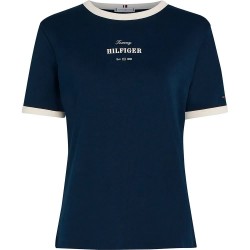 тениска,дамски,тениски,tommy,hilfiger,monotype,stripe,regular,fit,short,sleeve,t,shirt,dark,night,navy,(blue)