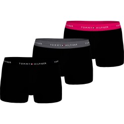 боксерки,мъжко,бельо,tommy,hilfiger,signature,essential,boxers,3,units,black,dark,ash,vivid,pink,(black)