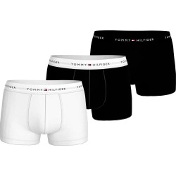 боксерки,мъжко,бельо,tommy,hilfiger,um0um03523,boxers,3,units,white,black,(th,white,th,white,black)