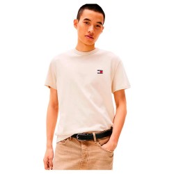 тениска,мъжки,тениски,tommy,jeans,badge,regular,fit,short,sleeve,t,shirt,newsprint,(beige)