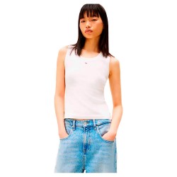 тениска,дамски,тениски,tommy,jeans,essential,sleeveless,t,shirt,ecru,(white)