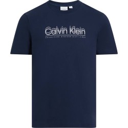 тениска,мъжки,тениски,calvin,klein,double,logo,short,sleeve,t,shirt,blue,(dark,sapphire)
