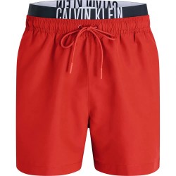 бански,гащета,мъжки,бански,костюми,calvin,klein,jeans,medium,double,wb,swimming,shorts,flaming,chili,(red)