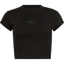 бебешка,тениска,дамски,тениски,calvin,klein,jeans,monogram,baby,short,sleeve,t,shirt,black