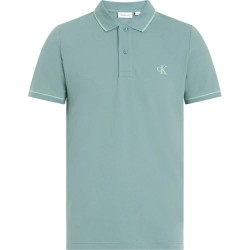 дънки,мъжки,блузи,с,яка,calvin,klein,jeans,tipping,slim,short,sleeve,polo,green,(trooper)