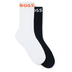 чорапи,мъжки,чорапи,boss,sport,10241209,01,socks,2,pairs,white,black,(bright,orange)