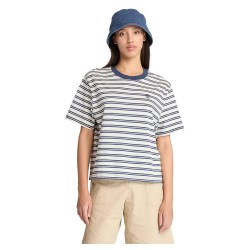 тениска,дамски,тениски,timberland,dunstan,stripe,short,sleeve,t,shirt,peacoat,yd,(white)
