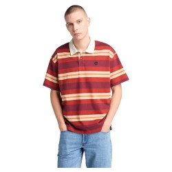 мъжки,блузи,с,яка,timberland,striped,rugby,short,sleeve,polo,burnt,henna,yd,(red)