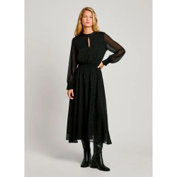 рокля,дамски,поли,и,рокли,pepe,jeans,anushka,long,sleeve,long,dress,black