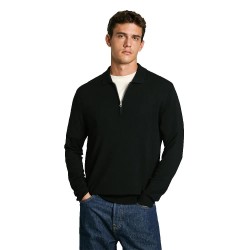 блуза,мъжки,пуловери,pepe,jeans,luis,half,zip,sweater,black,(black)