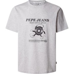 тениска,мъжки,тениски,pepe,jeans,perkins,short,sleeve,t,shirt,light,grey,marl,(grey)