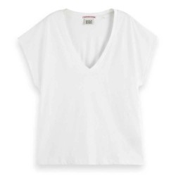 тениска,дамски,тениски,scotch,&,soda,core,slub,short,sleeve,v,neck,t,shirt,white