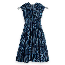 Рокля Scotch & soda UFU00616T sleeveless dress - Blue (House of Mirrors Blue) рокля,дамски,поли,и,рокли,scotch,&,soda,ufu00616t,sleeveless,dress,blue,(house,of,mirrors,blue)