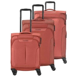 куфари,travelite,croatia,4w,l,expandable,m,expandable,s,trolley,bag,coral,(red)