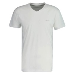 мъжко,бельо,gant,900012018,short,sleeve,v,neck,base,layer,white