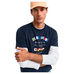 тениска,мъжки,тениски,gant,graphic,2003299,short,sleeve,t,shirt,blue
