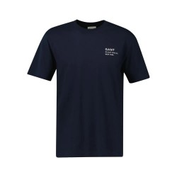 тениска,мъжки,тениски,gant,small,graphic,2003300,short,sleeve,t,shirt,evening,blue,(blue)