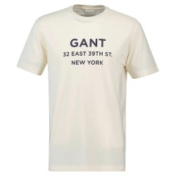тениска,мъжки,тениски,gant,small,graphic,2003301,short,sleeve,t,shirt,cream,(beige)